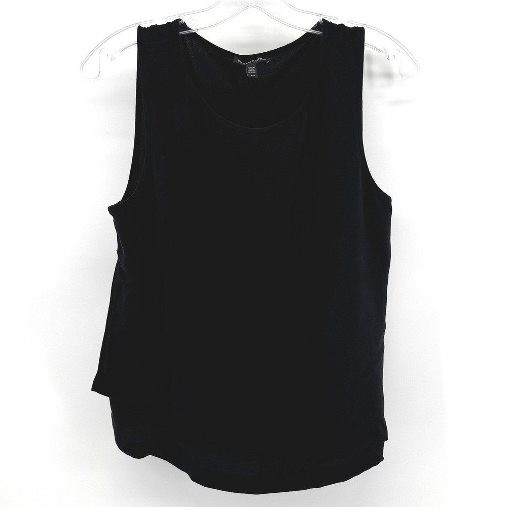 Eileen Fisher Silk Tank Top Women Small Black Sleeveless Minimalist Professional